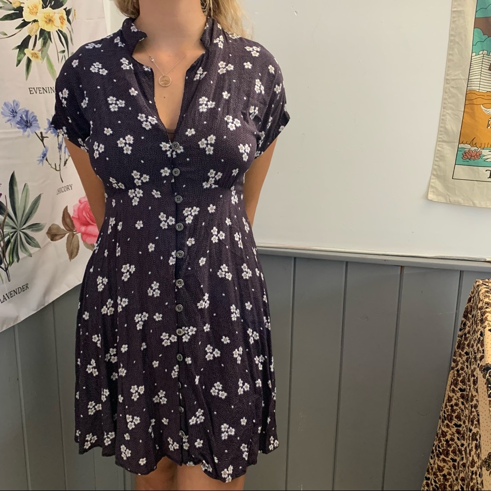 Floral button down dress